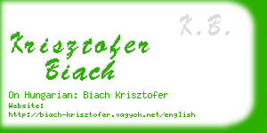 krisztofer biach business card